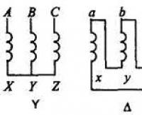 Схемы соединений обмоток трехфазных трансформаторов
